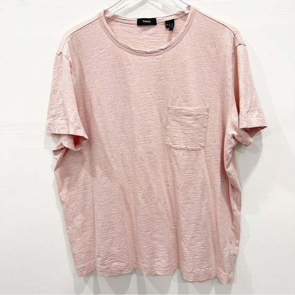 Theory Gaskell P Strato Short Sleeve Tshirt Tee Light Pink Men’s XXL - Picture 1 of 10